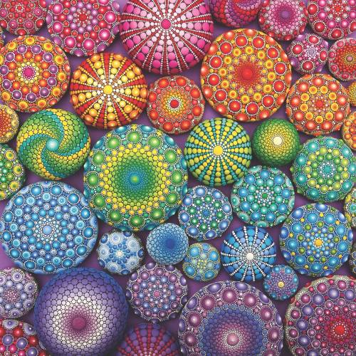 itscolossal:  Painted with Mesmerizing Precision, Innumerable Dots Cloak Stones in Hypnotic Patterns