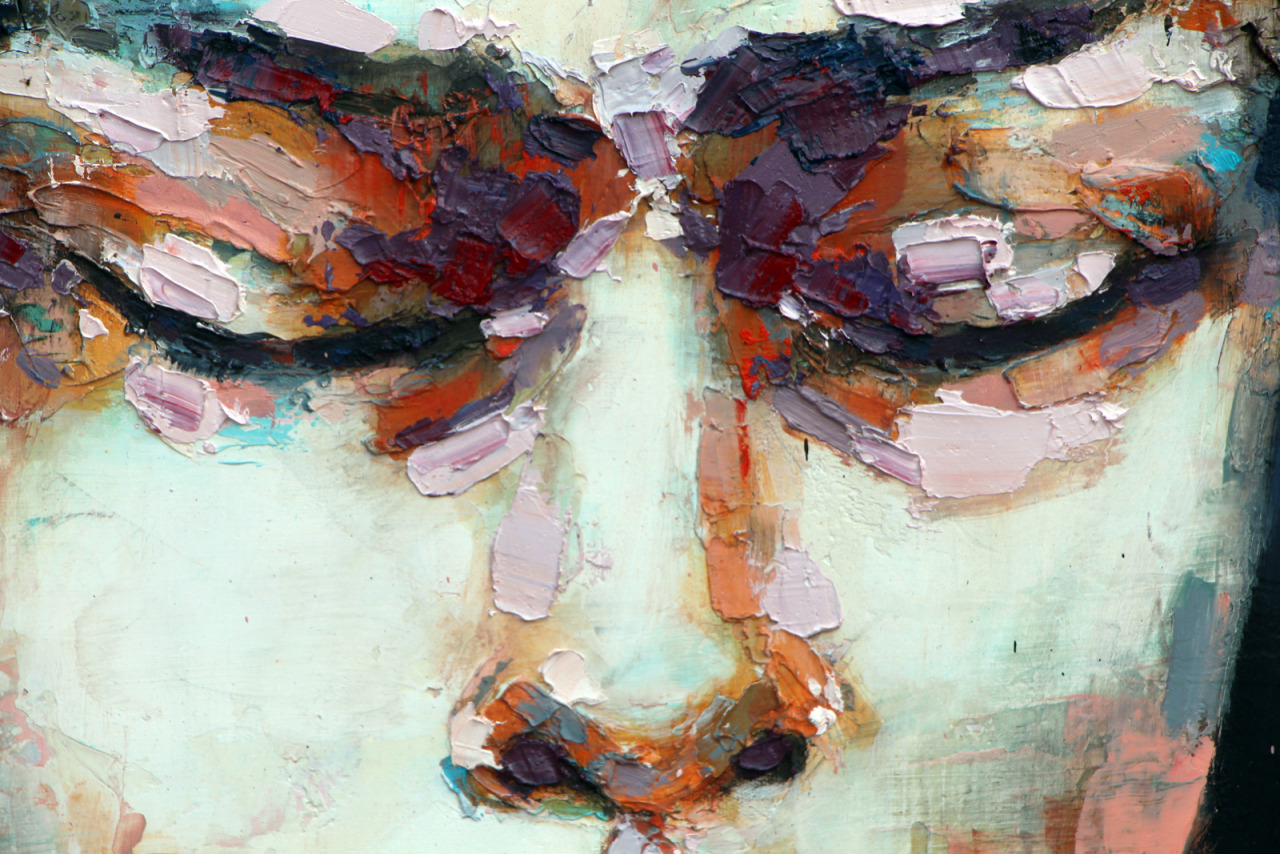 thomasdonaldsonart:  12-4-14 trepidation, (detail) oil on canvas, 61x51cm 