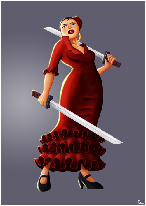 I drew a samurai flamenca just because.UPDATE: the great Pijin drew her and It’s amazing! you can se