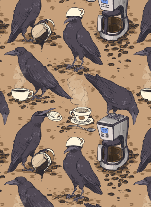 stammsternenstaub:  goat-soap:  Ravens and coffee pattern for mazz!!  this is literally the best thing i have ever seen 