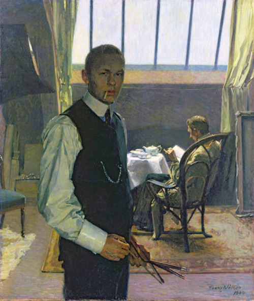 portraituresque:Franz Nolken (1884-1918) - selfportrait_in_the_studio