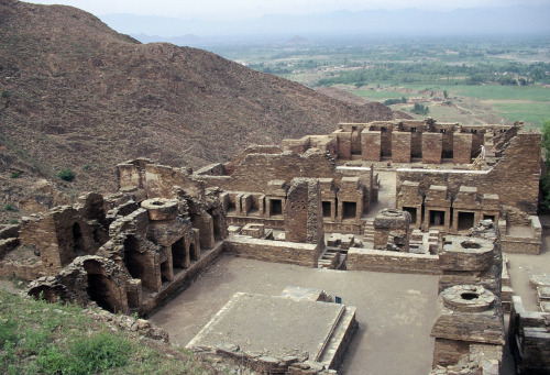 ancientart:  The Buddhist ruins of Takht-i-Bahi, Pakistan.As a young kid, I spent a few years living in Peshawar in Pakistan, near the Afghanistan border. I managed to find a few old family photos taken at Takht-i-Bahi from during this time, and thought