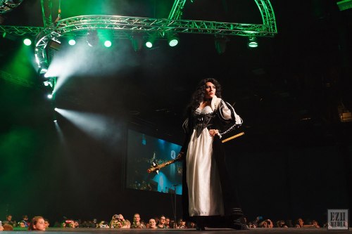 Starcon 2016, Saint Petersburg, Russia.Yennefer from books A.Sapkowski cosplay.Cosplayer, costume de