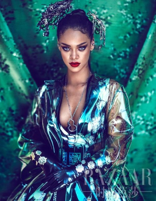 the-fashion-alba:Rihanna stuns in a Dior Haute Couture spring 2015 look for Harper’s Bazaar China.  