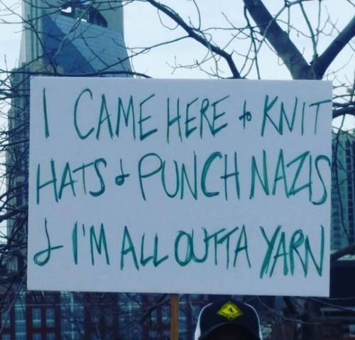 iknituknot:My favorite protest sign I’ve seen online today. My favorite protest sign too, lol, defin
