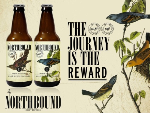 Paperjam Design Series of beer label designs, inspired by the founders recent &ldquo;Northbound&