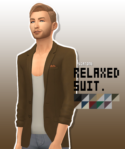 RELAXED _ suit11 swatches ↓ more CAS pictures belowBase game compatible, suit jacket categoryAllowed