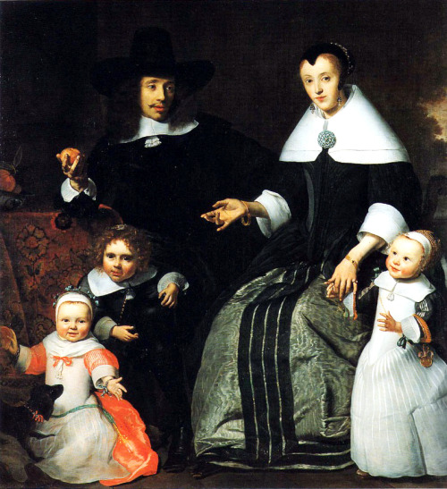 Portrait of a family by Cornelis Bisschop (1630-1674)