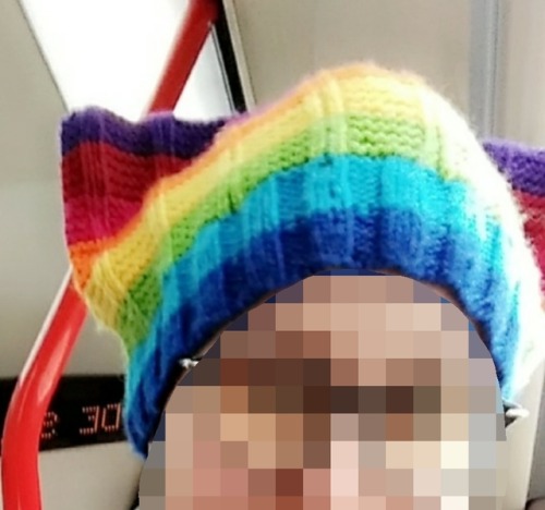 Images of my rainbow hat done!