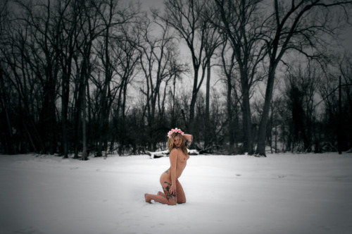 Porn Pics sylvia-wolf:  Posing on a frozen creek
