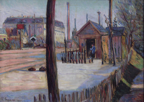 Railway junction near Bois Colombes, 1886, Paul SignacMedium: oil,canvas