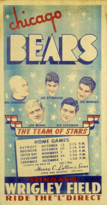 Georgeglazergallery:  This Vintage Poster Advertises The 1940 Chicago Bears Home