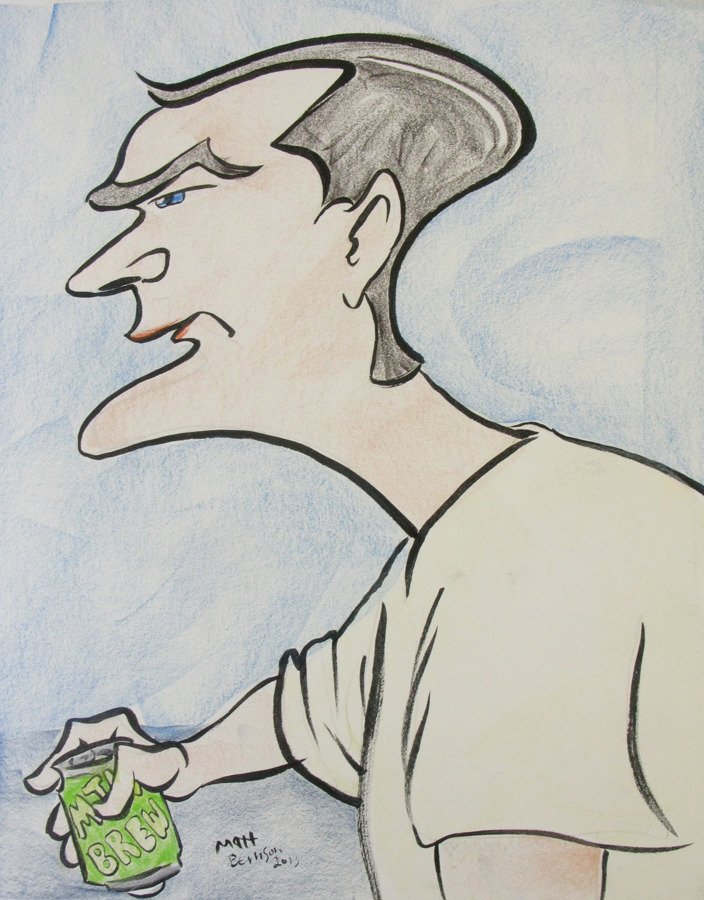 These caricatures were done at Dairy Delight 04 August 2013. Ink and woodless colored