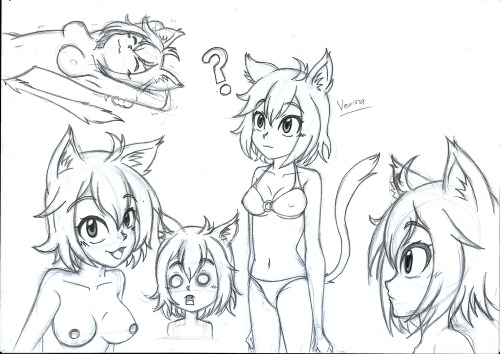 hypnobazaar:  renaissanceofchaos:  Sketches of the month~ Might actually a small animation with one of these sketches……if I have the time.   HHHNNNNNNNNNNGGGG MY CAT