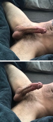 An awesome solid erect penis..supplied with sperm by two big loose balls&hellip;