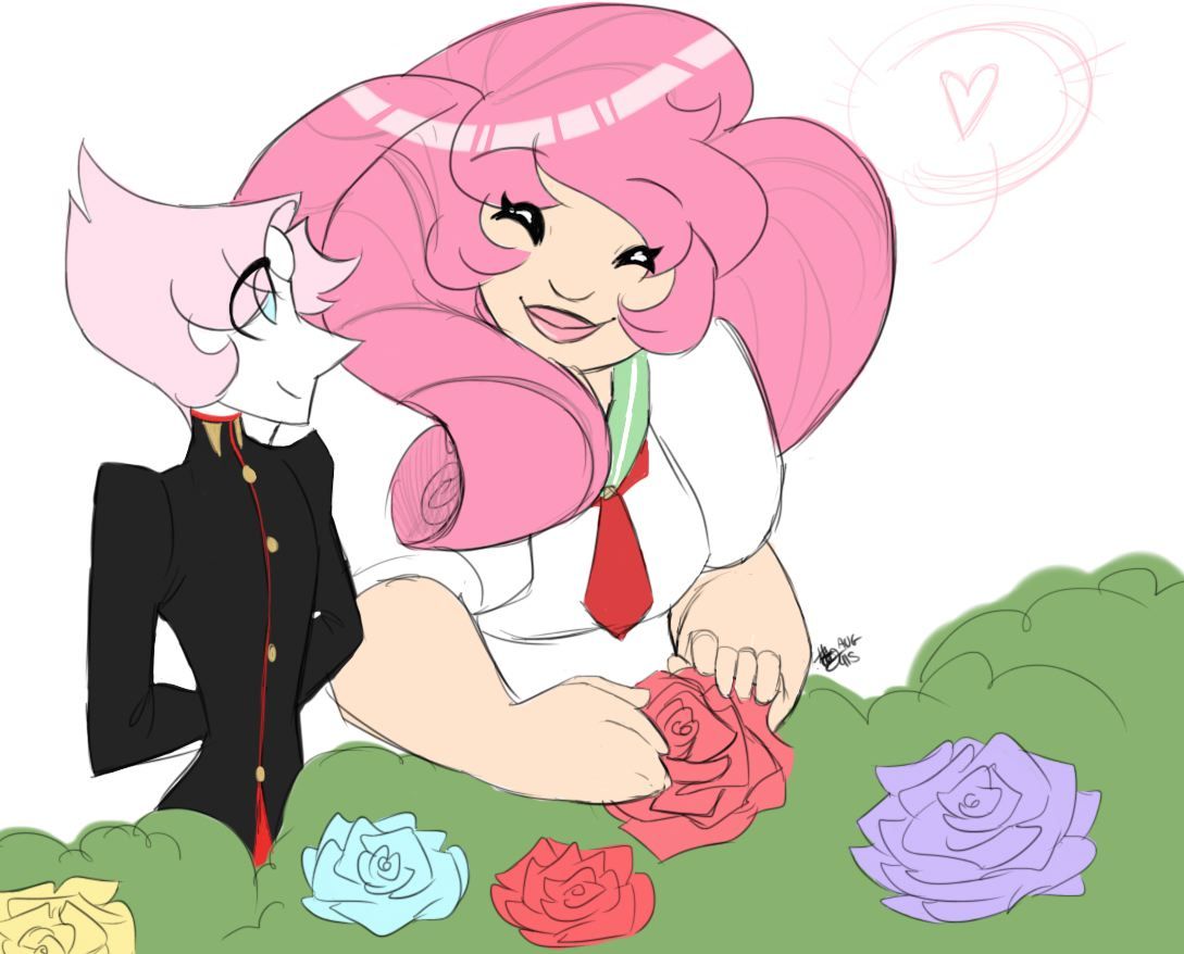 fedorablck:  watching her tend the roses 