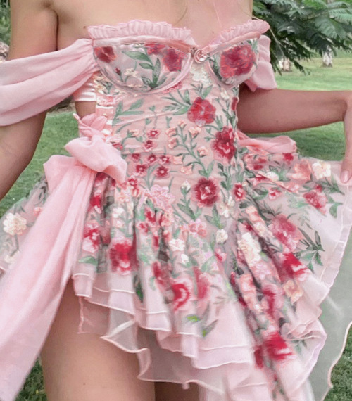 ari-kanon:    Rose Floral Mini Dress porn pictures