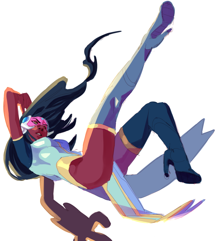 greamble:  doodled my (so far) fave gal from that one game 