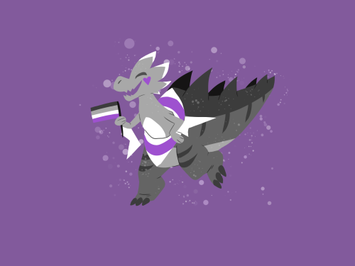 It’s international asexuality day so I thought I’d celebrate by drawing a shiny ace dino.Asexuality 