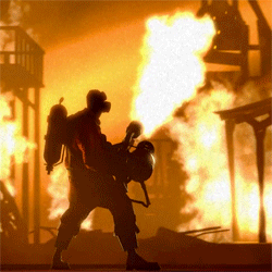 tf2crap:  I think that we all agree that Pyro can be cute and scary. And even though he(or she) wears a mask it is still a very expressive video game character. Additionally, let’s be honest. Pyro is more of a mystery than the Spy. 