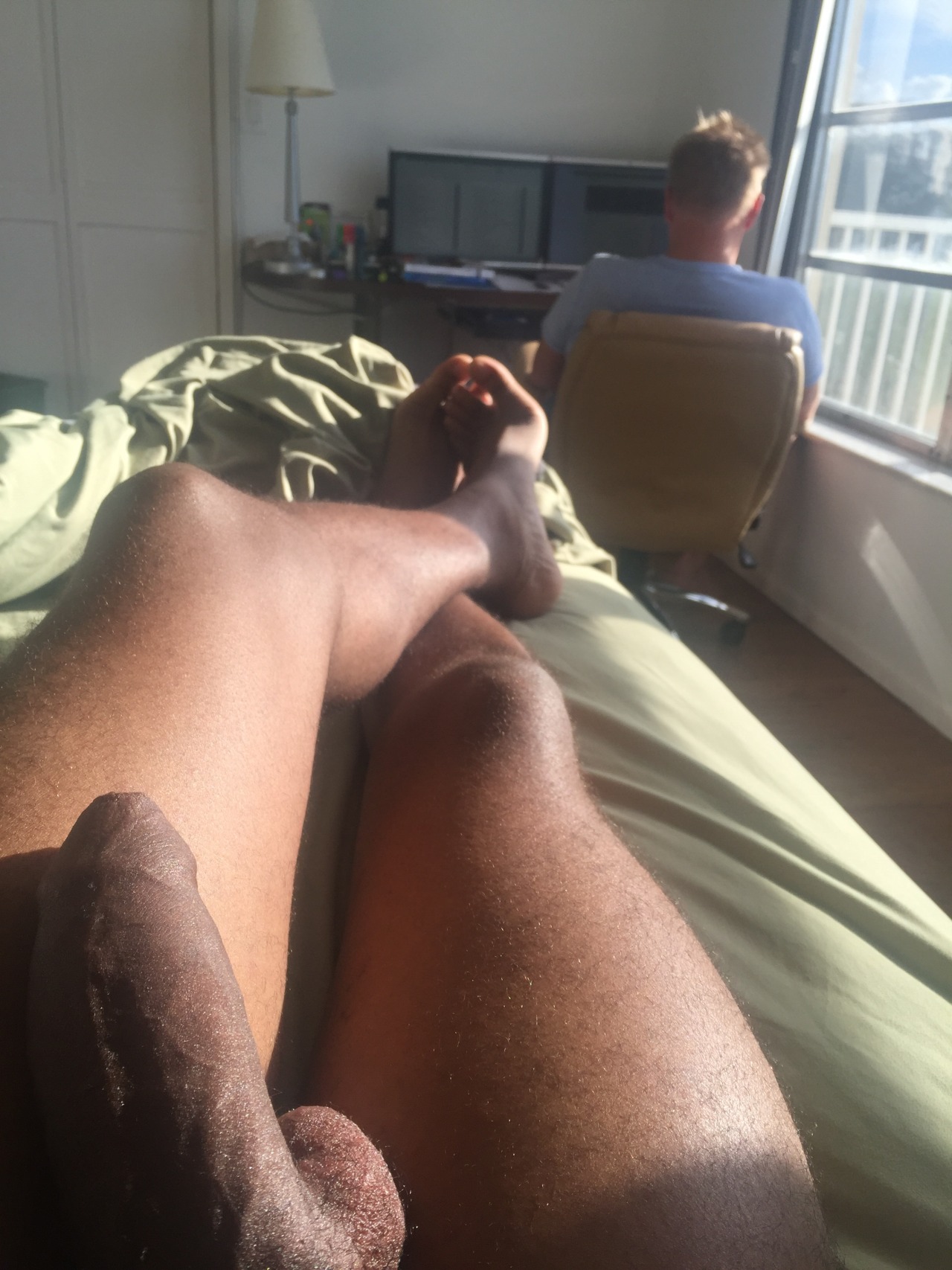 thegoldenboi:  daddy flew this 9inch uncut cock all the way to Florida to see him.