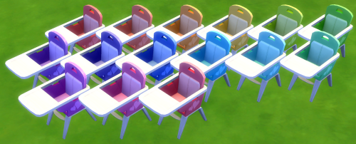 I recoloured my Adult High Chair with the noodles palette from @noodlescc! Yay cute colors!Mesh requ