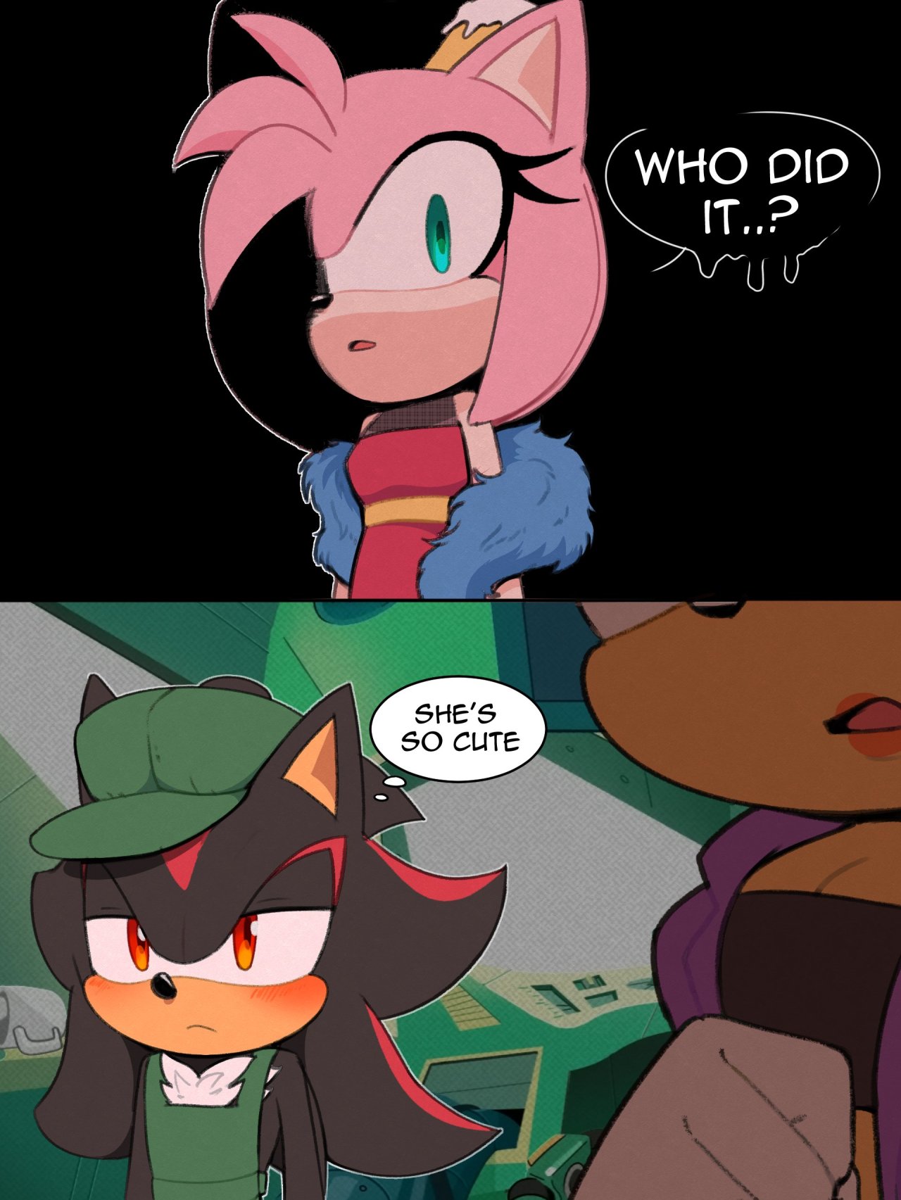 amy rose and shadow the hedgehog (sonic) drawn by toonsite