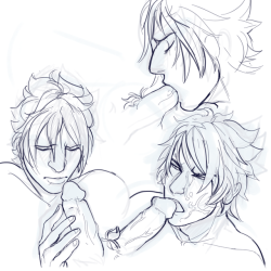 ardynspubes:  Just some Noct-sucking-dick-sketches.