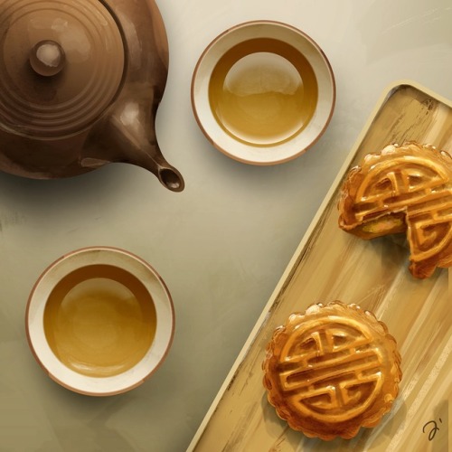 Mooncake & green tea