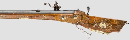 Wheellock rifle crafted by Sebastion Schildegger of Salzburg for the armory of Count Max of Preysing