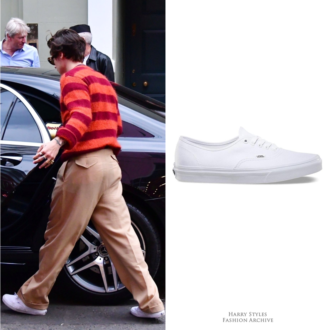 Harry Styles Custom Sneakers - White Slip On Vans – BlvdCustom