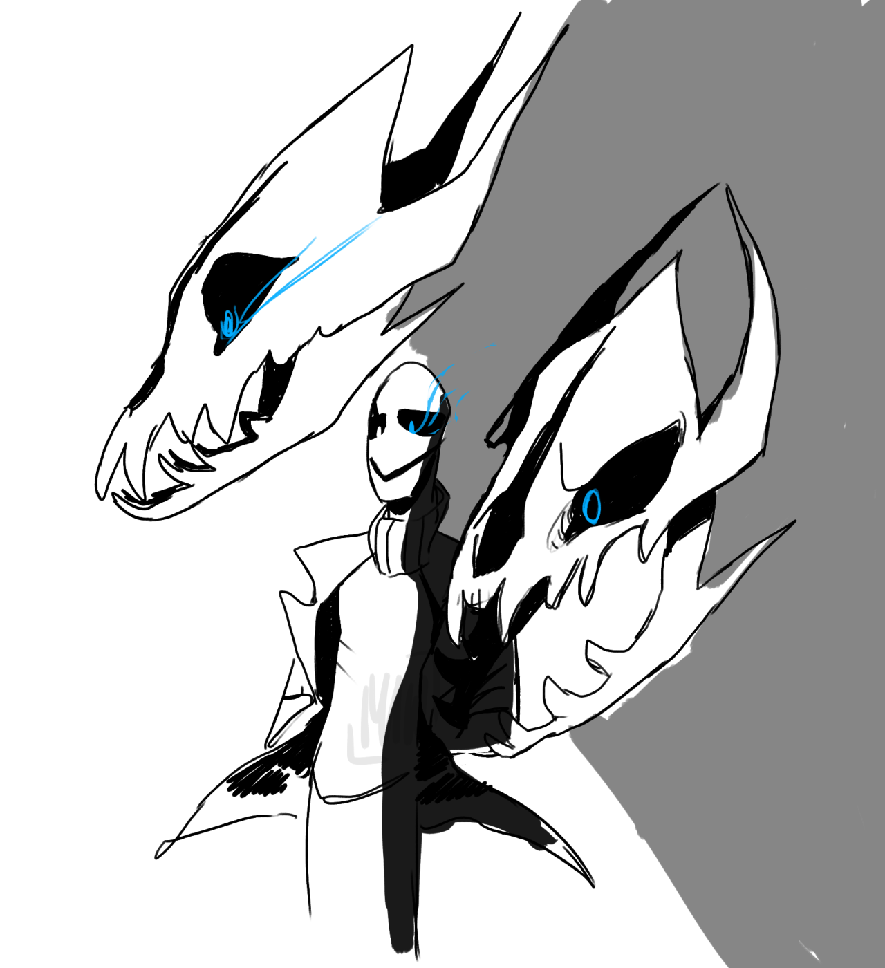 dustymaw:  i got a headcannon that gaster can control those things effortlessly.