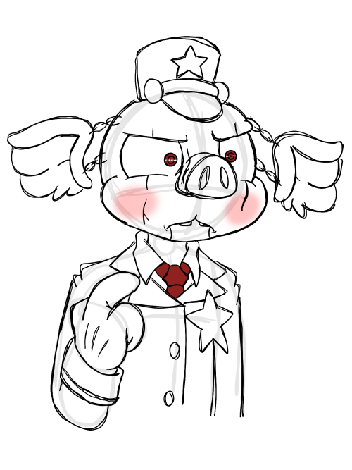 A Sketch Of Mr Snuggles Blushing.
