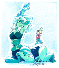 calonarang:  Stretching!  Just a warm-up doodle I decided to toss color on last night :)