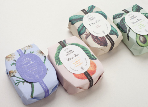 Menta designed packaging for the line of luxury soaps made with raw ingredients and essentials oils.