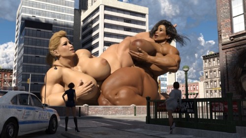 Muscular giantess couple? Yes please