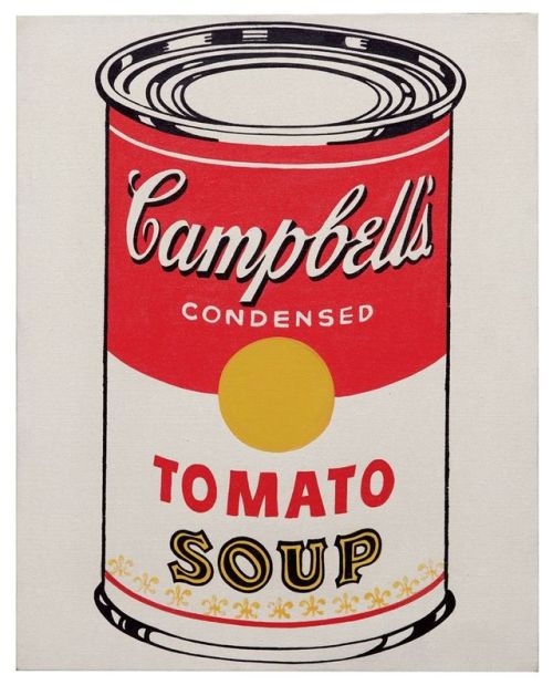 Andy Warhol - Campbell&rsquo;s Soup Can (Tomato), 1962. Graphite and casein on canvas 