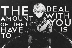 :   Ch. 96:"The amount of time I have to deal with you is...              zero."  