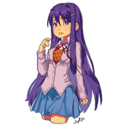 A sketchy Yuri from Doki Doki Literature Club