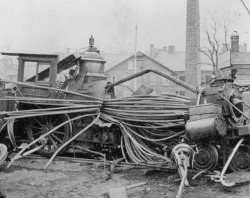 sodorz:thinking abt how fucked up steam engine boiler explosions can look. theyre just pipes under theregives me the idea of a ghost/monster engine that looks normal, albeit a bit battered, only to swing their smokebox door open and a myriad of pipes