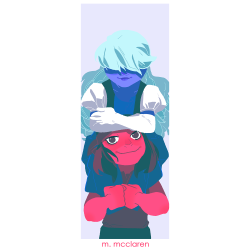 meredithmcclaren:  Ruby and Sapphire belong to Rebecca Sugar . Artwork by Meredith McClaren 