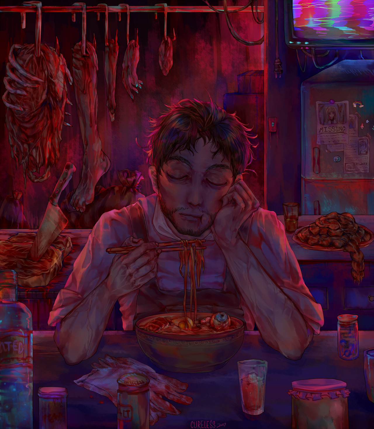 cureless:Late night dinner at the noodle shop.