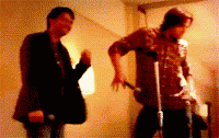 ginaclemens:Misha Collins & Jared Padalecki.They totally hating each other, you know.*Sarcasm On