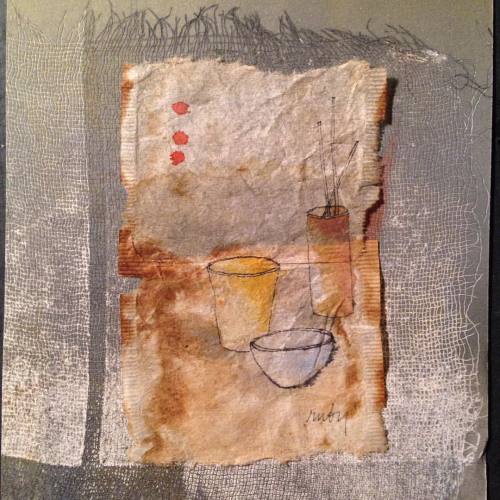 363 days of tea. Day 256. #recycled #teabag #art #nofilter #monoprint #collage #artdaily