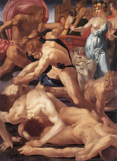 Moses Defending the Daughters of Jethro, Rosso Fiorentino, 1523-24