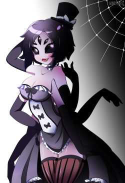 nuvex:   Saw this Can-Can Muffet design that @sem-l-grim made and I loved it! So….yeah you already know, I had to draw it :V Design belongs to @sem-l-grim Muffet - Undertale character. 