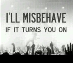 I’ll misbehave because I can, turning you on is just a bonus.