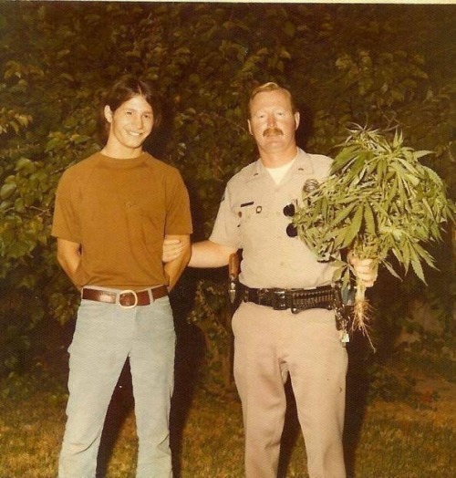 lostinhistorypics:“My Uncle getting caught growing weed in the backyard, 1970s.”