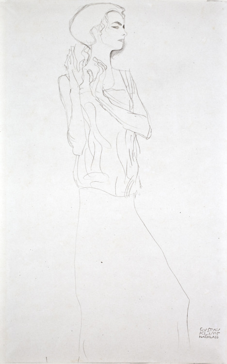 Gustav Klimt - Portrait Sketch - 1919Gustav Klimt - Study for Woman in a Boa - 1919Gustav Klimt - St