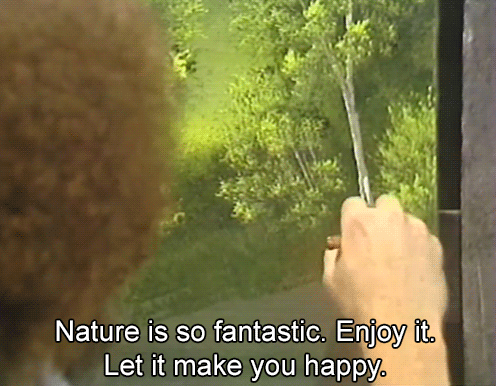 itsmydarkesthour:  hippies-like-us:  kuneria:    Bob Ross soothes and calms and makes me happy like nothing else I’ve ever known.  Fun fact: Bob Ross was a Marine drill sergeant for several years, but quit because he didn’t like yelling at people.